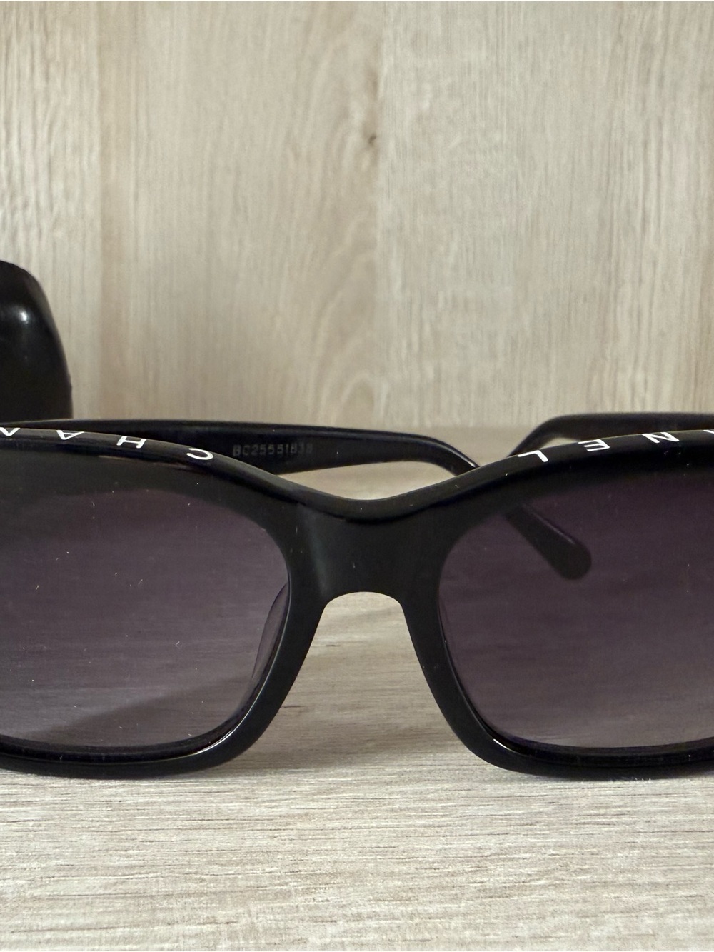 CHANEL Black Rectangular Women's Sunglasses